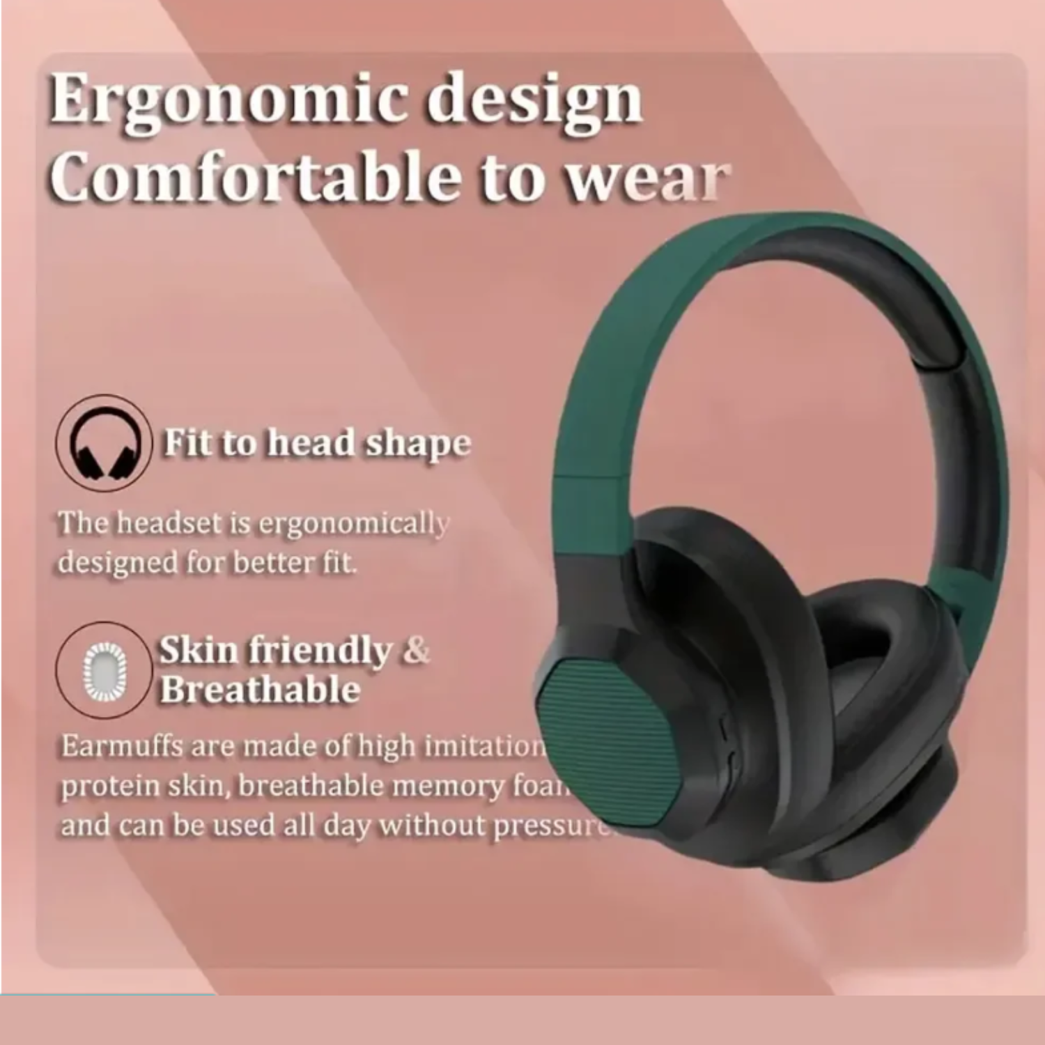 Fashion Boutique Wireless Headphones Black Green | P2970 BGR